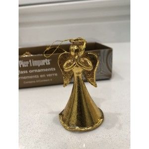 Pier 1 Glass Angel Ornaments set of 4 gold
